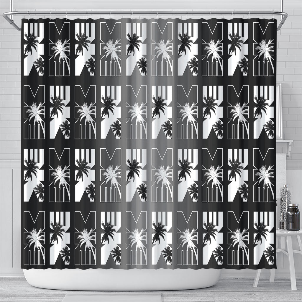 Bula Fiji Shower Curtain Black Makare Masi Tapa Pattern LT05 - Polynesian Pride