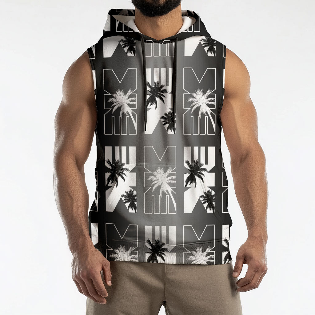 Bula Fiji Sleeveless Hoodie Black Makare Masi Tapa Pattern LT05 - Polynesian Pride