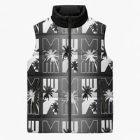 Bula Fiji Sleeveless Puffer Jacket Black Makare Masi Tapa Pattern LT05 Unisex Black - Polynesian Pride