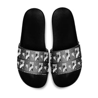 Bula Fiji Slide Sandals Black Makare Masi Tapa Pattern LT05 Black - Polynesian Pride