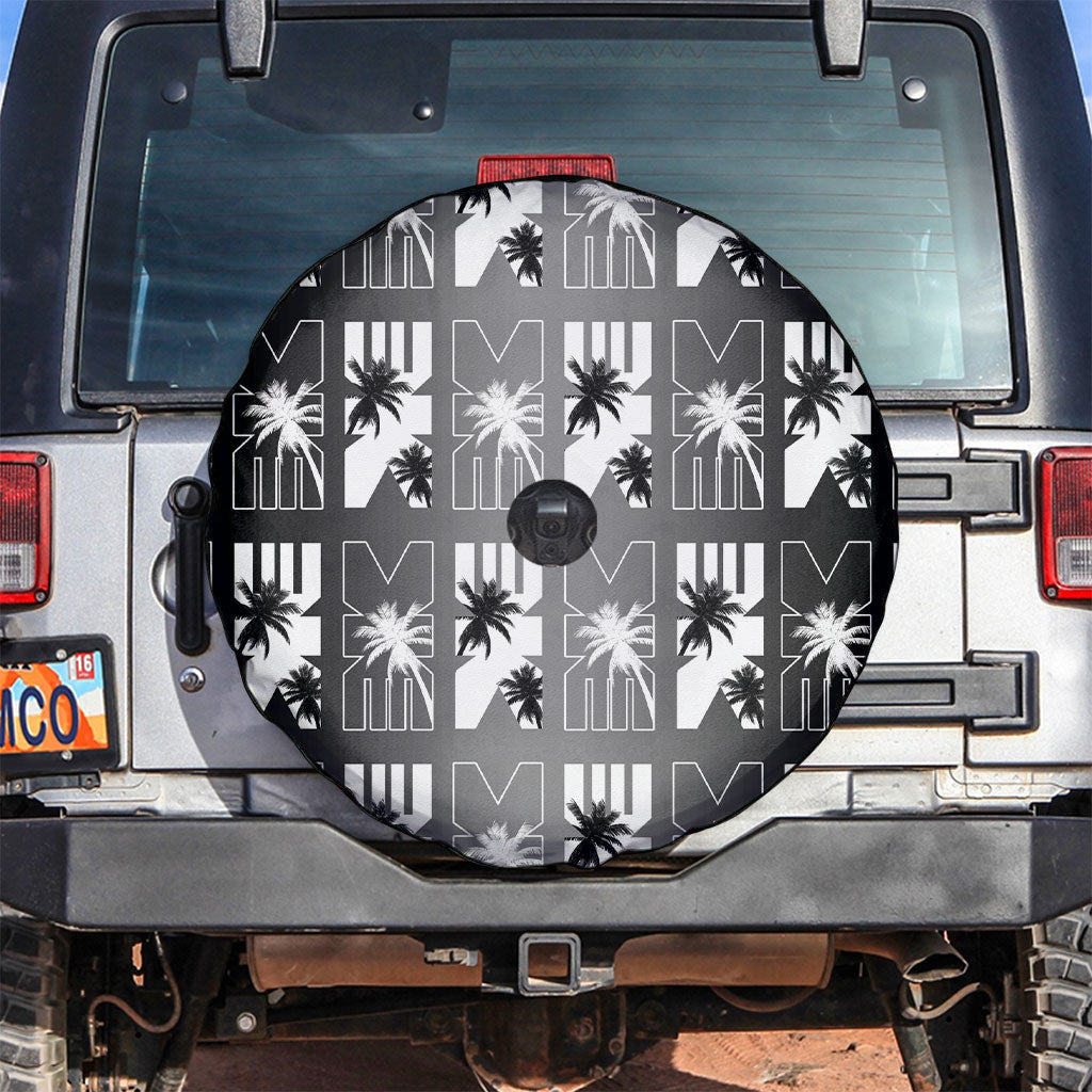 Bula Fiji Spare Tire Cover Black Makare Masi Tapa Pattern LT05 Black - Polynesian Pride