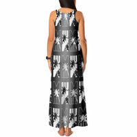 Bula Fiji Tank Maxi Dress Black Makare Masi Tapa Pattern LT05 - Polynesian Pride