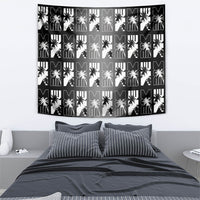 Bula Fiji Tapestry Black Makare Masi Tapa Pattern LT05 - Polynesian Pride