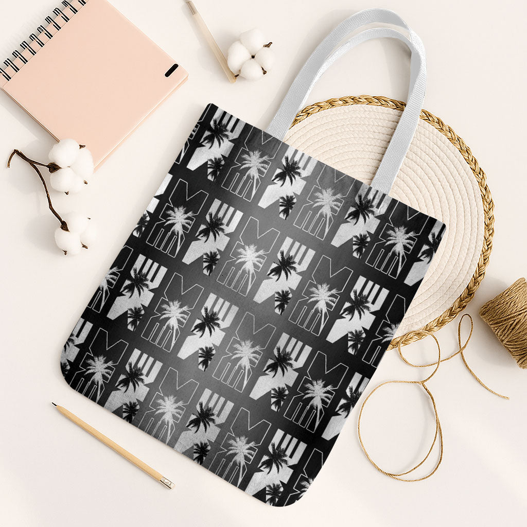 Bula Fiji Tote Bag Black Makare Masi Tapa Pattern LT05 White Strap One Size Black - Polynesian Pride