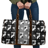 Bula Fiji Travel Bag Black Makare Masi Tapa Pattern LT05 Black - Polynesian Pride