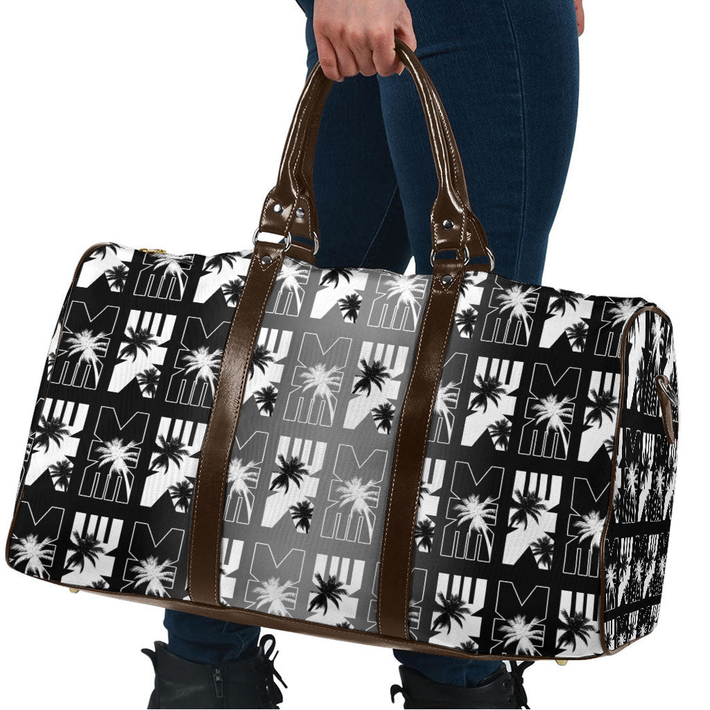 Bula Fiji Travel Bag Black Makare Masi Tapa Pattern LT05 - Polynesian Pride