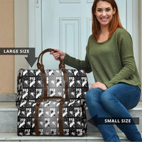 Bula Fiji Travel Bag Black Makare Masi Tapa Pattern LT05 - Polynesian Pride