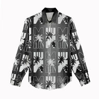 Bula Fiji Women Casual Shirt Black Makare Masi Tapa Pattern LT05 - Polynesian Pride