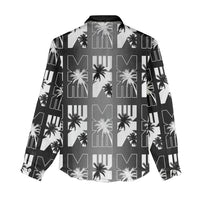 Bula Fiji Women Casual Shirt Black Makare Masi Tapa Pattern LT05 - Polynesian Pride