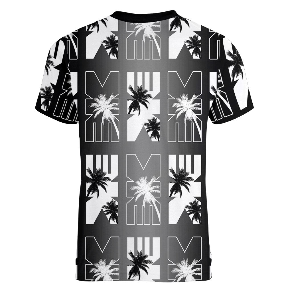 Bula Fiji Women V-Neck T-Shirt Black Makare Masi Tapa Pattern LT05 - Polynesian Pride