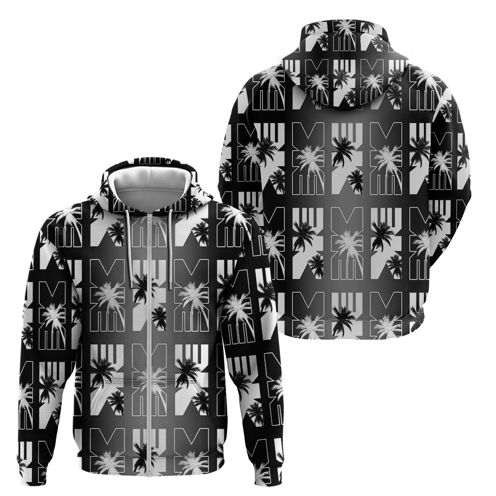 Bula Fiji Zip Hoodie Black Makare Masi Tapa Pattern LT05 - Polynesian Pride