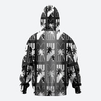 Bula Fiji Zip Hoodie Black Makare Masi Tapa Pattern LT05 - Polynesian Pride