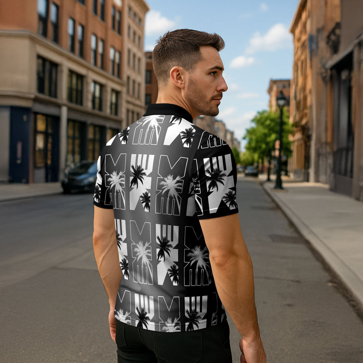 Bula Fiji Zipper Polo Shirt Black Makare Masi Tapa Pattern LT05 - Polynesian Pride