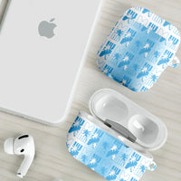 Bula Fiji AirPods Case White Makare Masi Tapa Pattern LT05 - Polynesian Pride