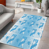 Bula Fiji Area Rug White Makare Masi Tapa Pattern LT05 - Polynesian Pride