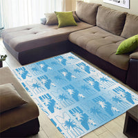 Bula Fiji Area Rug White Makare Masi Tapa Pattern LT05 - Polynesian Pride