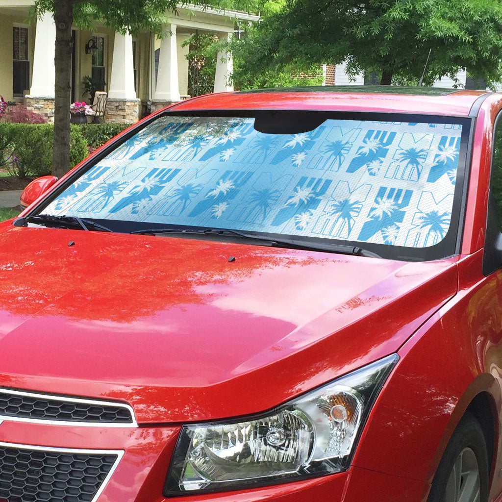 Bula Fiji Auto Sun Shade White Makare Masi Tapa Pattern LT05 - Polynesian Pride