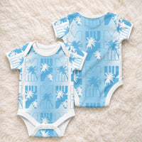 Bula Fiji Baby Onesie White Makare Masi Tapa Pattern