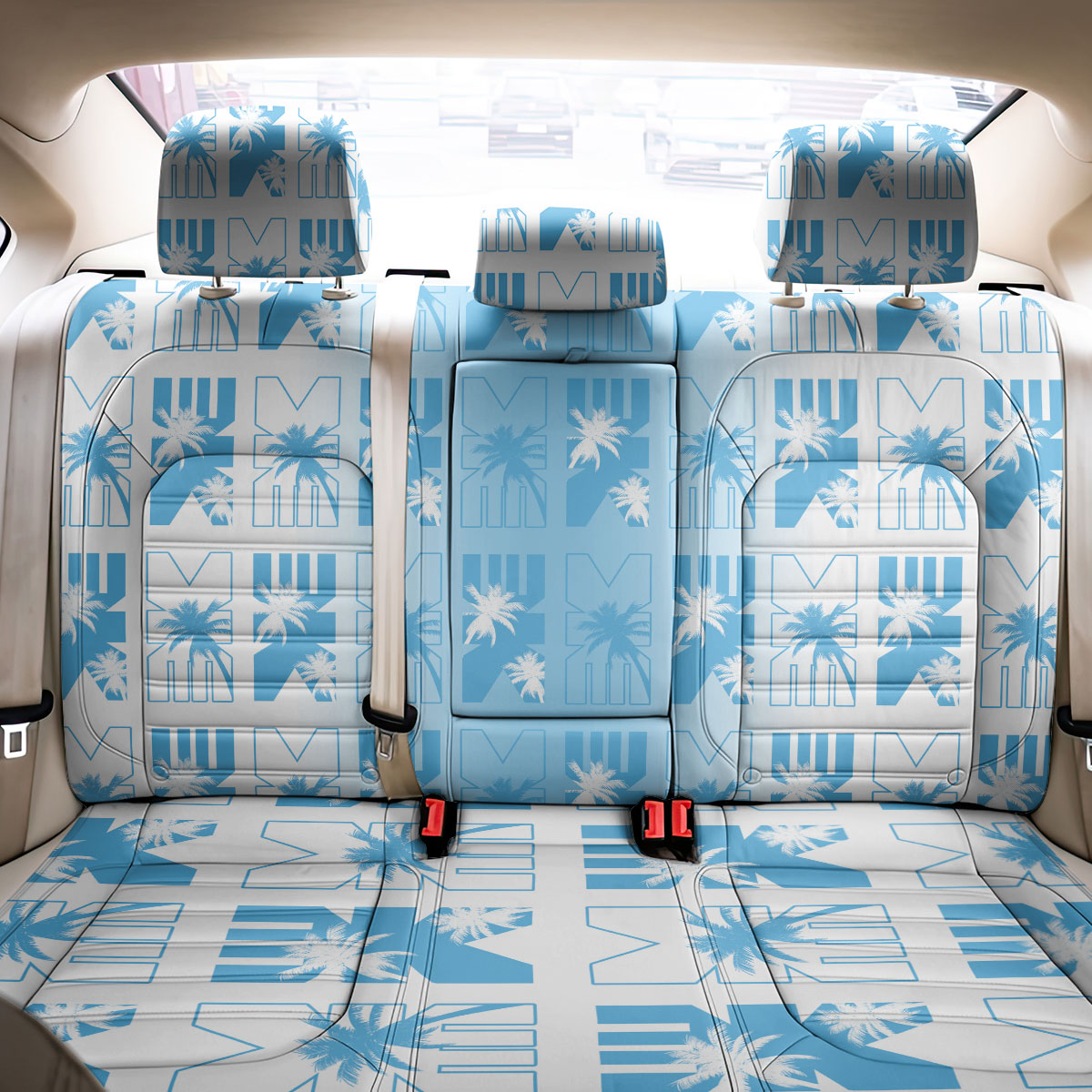 Bula Fiji Back Car Seat Cover White Makare Masi Tapa Pattern LT05 - Polynesian Pride