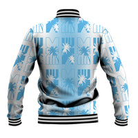 Bula Fiji Baseball Jacket White Makare Masi Tapa Pattern LT05 - Polynesian Pride