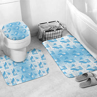 Bula Fiji Bathroom Set White Makare Masi Tapa Pattern LT05 Mat Set Only (3 pcs) One Size White - Polynesian Pride