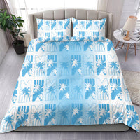 Bula Fiji Bedding Set White Makare Masi Tapa Pattern LT05 - Polynesian Pride