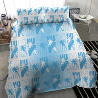 Bula Fiji Bedding Set White Makare Masi Tapa Pattern LT05 - Polynesian Pride