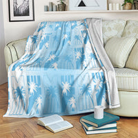 Bula Fiji Blanket White Makare Masi Tapa Pattern LT05 White - Polynesian Pride