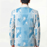 Bula Fiji Blazer White Makare Masi Tapa Pattern LT05 - Polynesian Pride