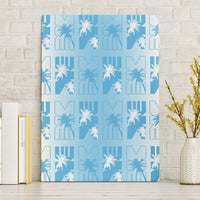 Bula Fiji Canvas Wall Art White Makare Masi Tapa Pattern LT05 Without Frame White - Polynesian Pride