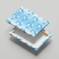 Bula Fiji Canvas Wall Art White Makare Masi Tapa Pattern LT05 - Polynesian Pride