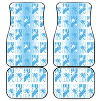 Bula Fiji Car Mats White Makare Masi Tapa Pattern LT05 - Polynesian Pride