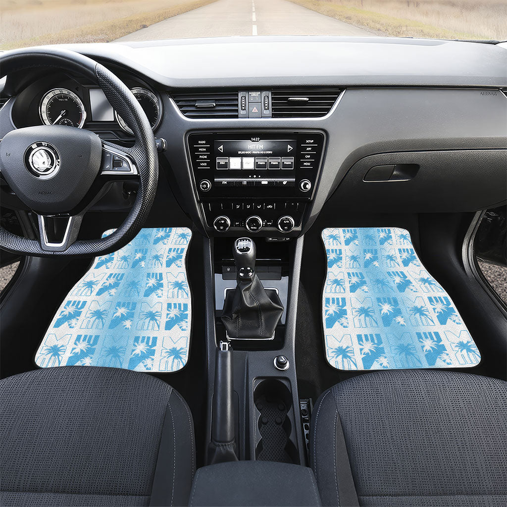 Bula Fiji Car Mats White Makare Masi Tapa Pattern LT05 Set 2pcs - Front White - Polynesian Pride