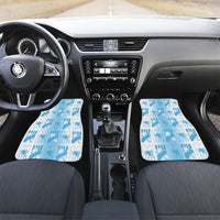 Bula Fiji Car Mats White Makare Masi Tapa Pattern LT05 Set 2pcs - Front White - Polynesian Pride