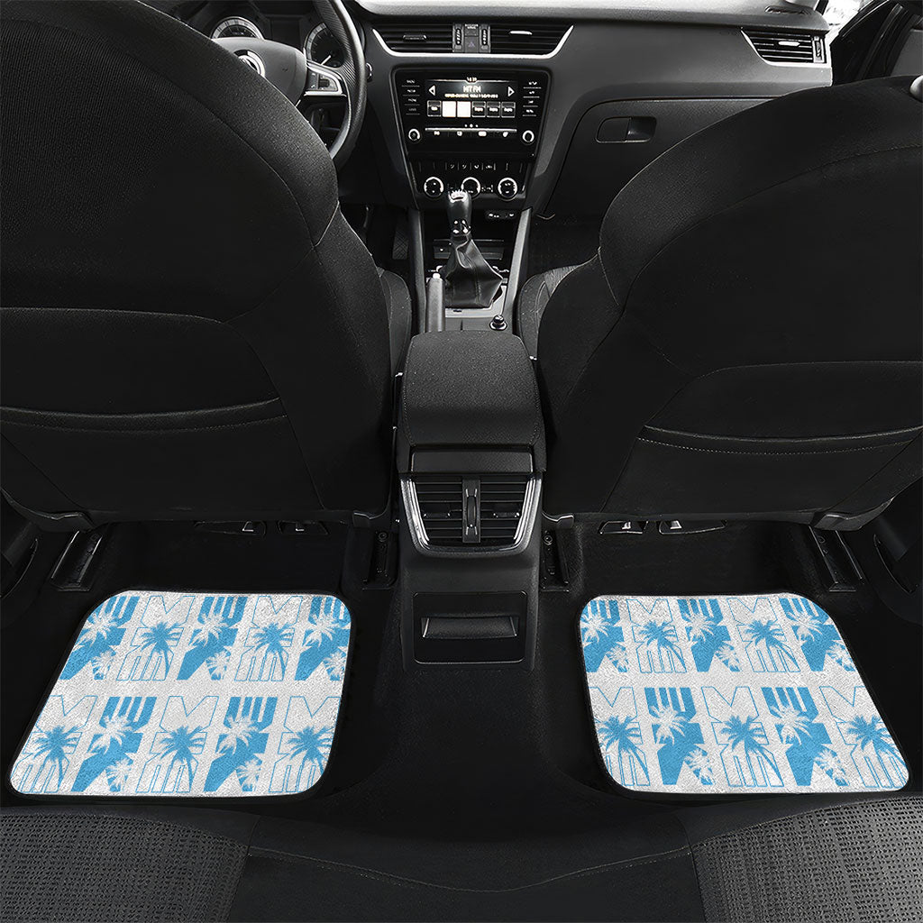 Bula Fiji Car Mats White Makare Masi Tapa Pattern LT05 Set 2pcs - Back White - Polynesian Pride