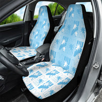Bula Fiji Car Seat Cover White Makare Masi Tapa Pattern LT05 - Polynesian Pride