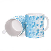 Bula Fiji Ceramic Mug White Makare Masi Tapa Pattern LT05 - Polynesian Pride