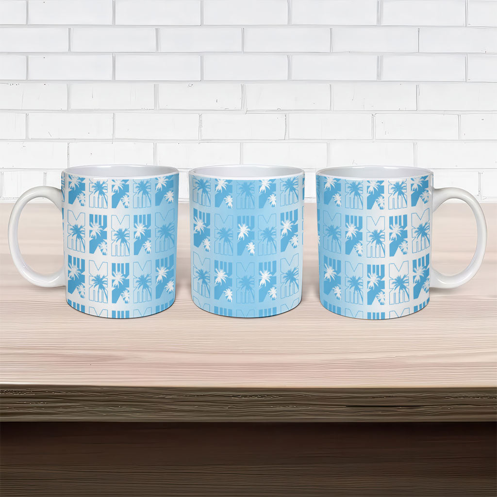 Bula Fiji Ceramic Mug White Makare Masi Tapa Pattern LT05 - Polynesian Pride