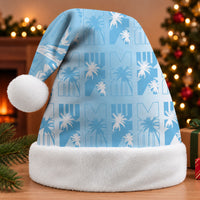 Bula Fiji Christmas Santa Hat White Makare Masi Tapa Pattern LT05 Without Fur White - Polynesian Pride