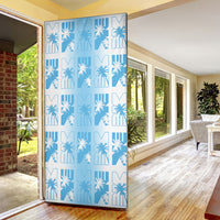Bula Fiji Door Cover White Makare Masi Tapa Pattern LT05 - Polynesian Pride
