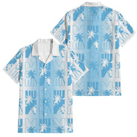 Bula Fiji Family Matching Summer Maxi Dress and Hawaiian Shirt White Makare Masi Tapa Pattern LT05 Dad's Shirt - Short Sleeve White - Polynesian Pride