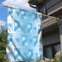 Bula Fiji Garden Flag White Makare Masi Tapa Pattern LT05 - Polynesian Pride