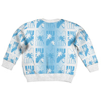 Bula Fiji Kid Ugly Christmas Sweater White Makare Masi Tapa Pattern LT05 - Polynesian Pride