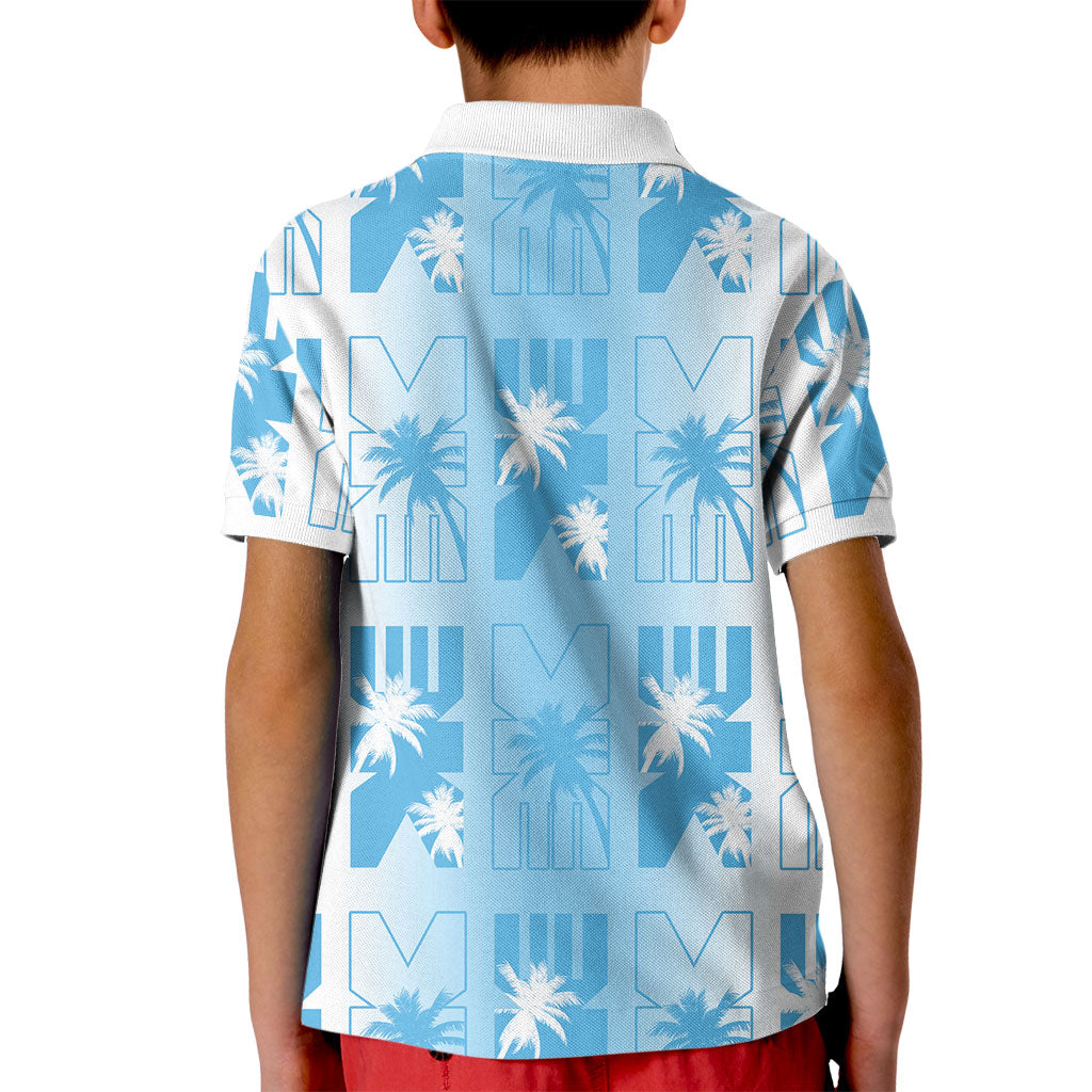 Bula Fiji Kid Polo Shirt White Makare Masi Tapa Pattern LT05 - Polynesian Pride