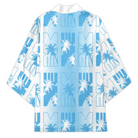 Bula Fiji Kimono White Makare Masi Tapa Pattern LT05 - Polynesian Pride