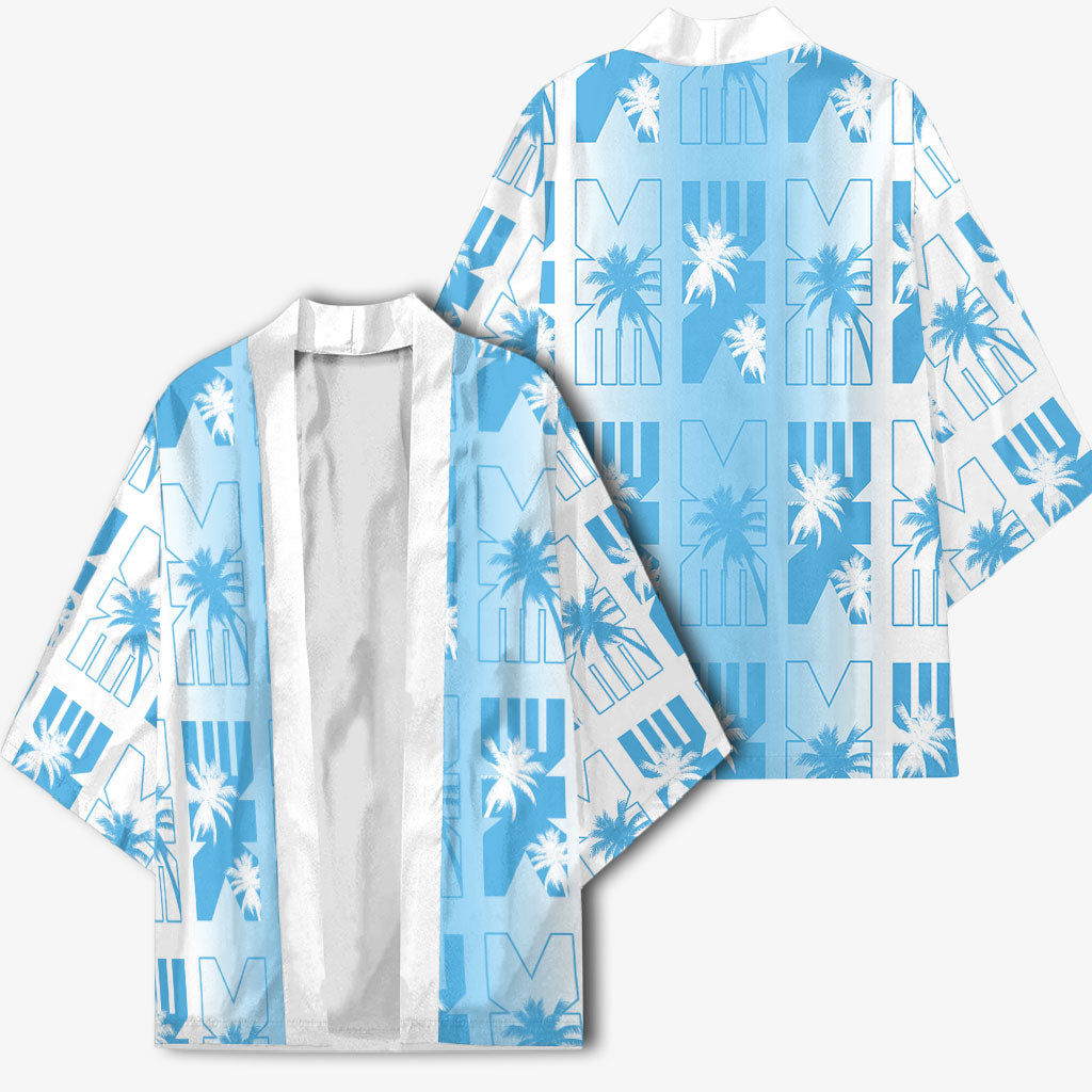 Bula Fiji Kimono White Makare Masi Tapa Pattern LT05 - Polynesian Pride