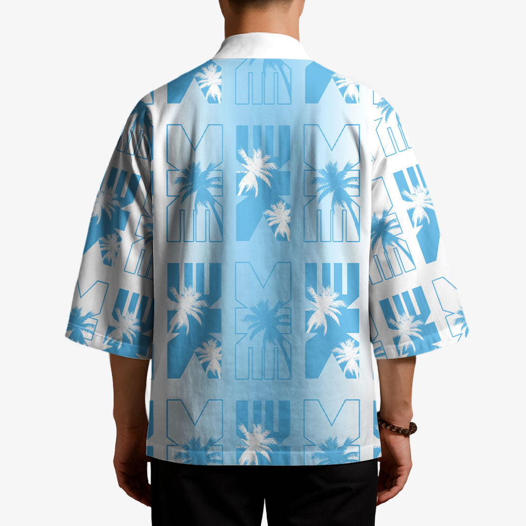 Bula Fiji Kimono White Makare Masi Tapa Pattern LT05 - Polynesian Pride