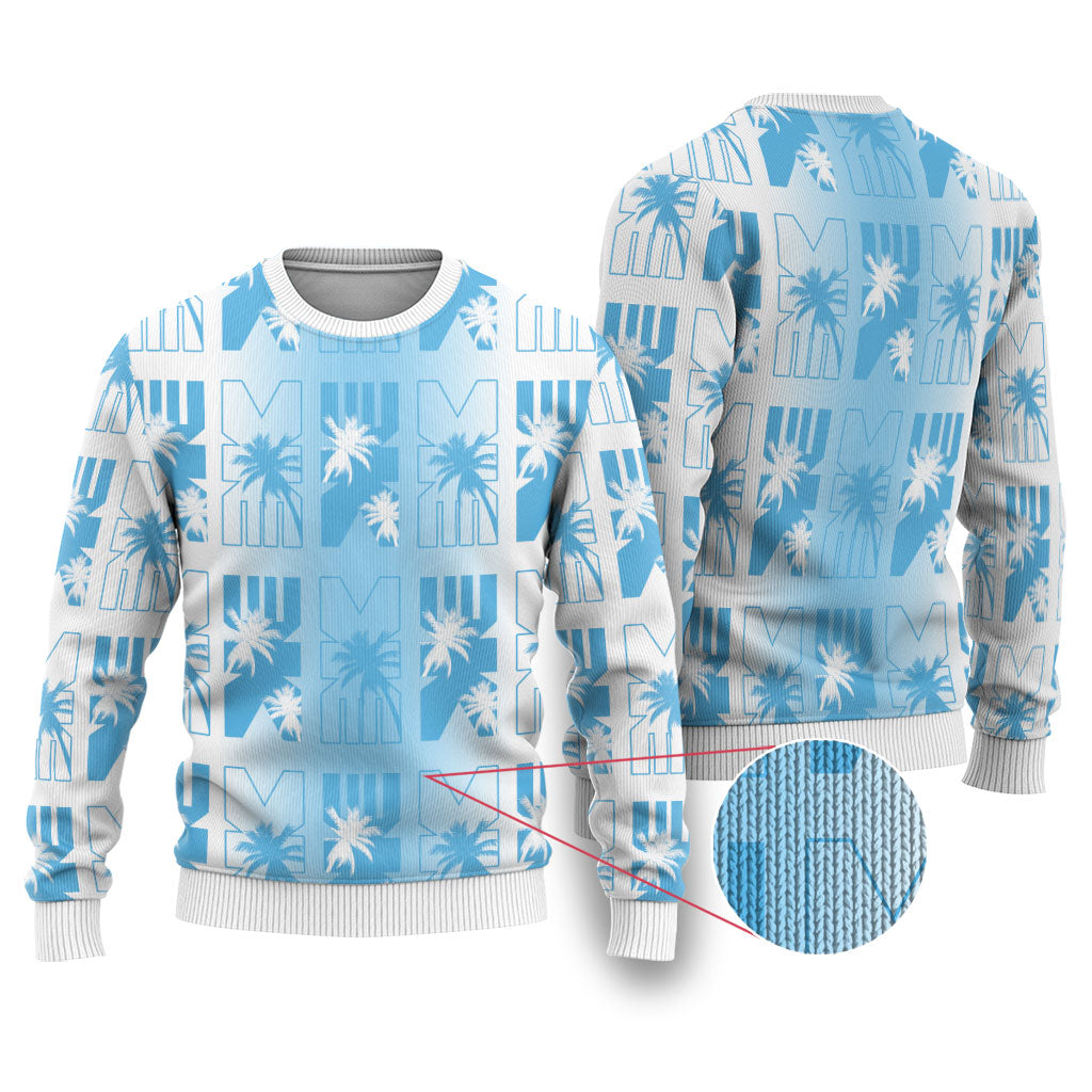 Bula Fiji Ugly Christmas Sweater White Makare Masi Tapa Pattern LT05 White - Polynesian Pride