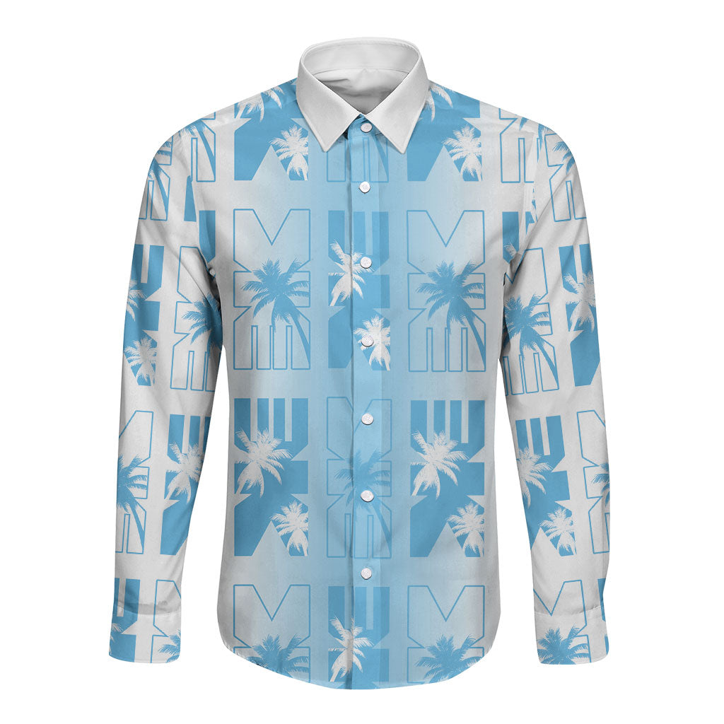Bula Fiji Long Sleeve Button Shirt White Makare Masi Tapa Pattern LT05 Unisex White - Polynesian Pride