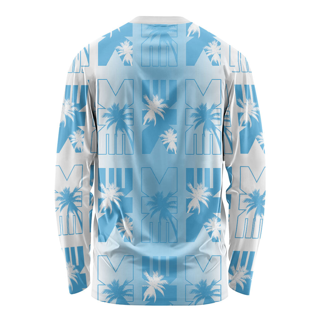 Bula Fiji Long Sleeve Shirt White Makare Masi Tapa Pattern LT05 - Polynesian Pride